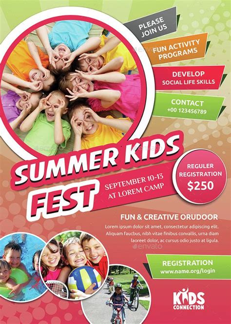 Kids Summer Camp Education Template For Advertising Brochure